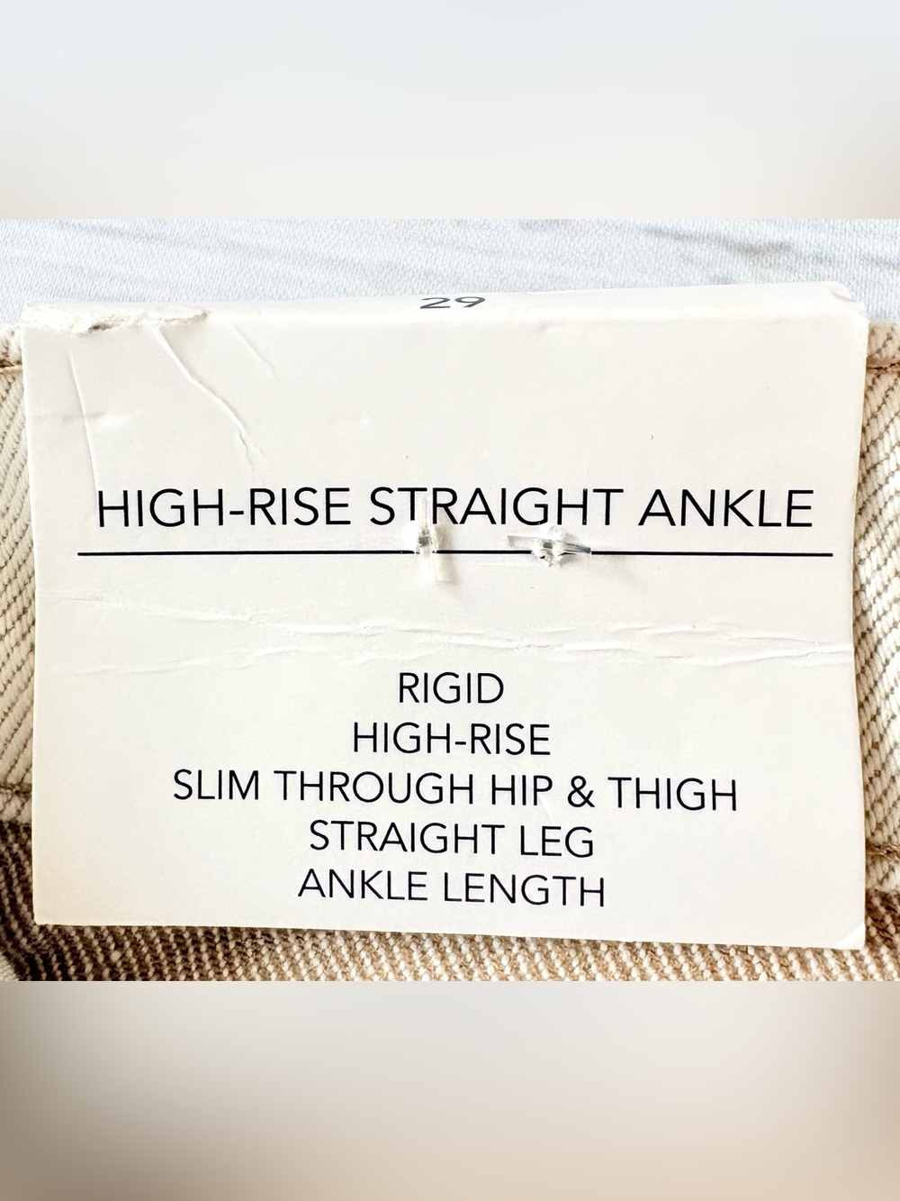 NWT OAT New York High-Rise Straight Ankle Jeans Ivory Size 29 - Picture 12 of 16